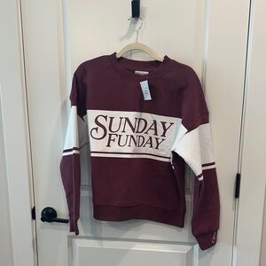 Kirklands Women's Maroon and White Sunday Funday Sweatshirt